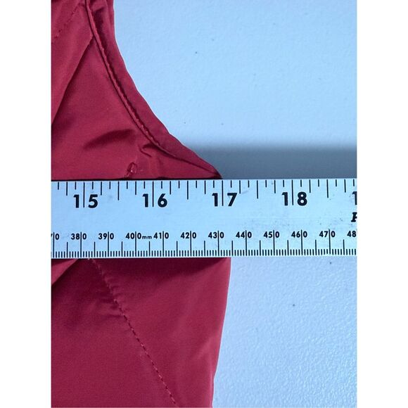 Zara Quilted Vest Womens S Red Faux Fur Removable Hood Puffer Winter Gorpcore - Picture 9 of 10